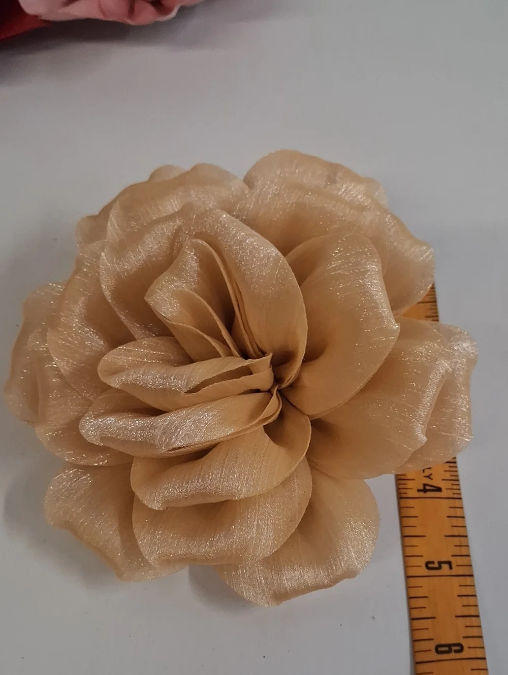 5 Fabric Flower Brooch/Hair Clip - Purple, Pink, Red, Blush, Gold